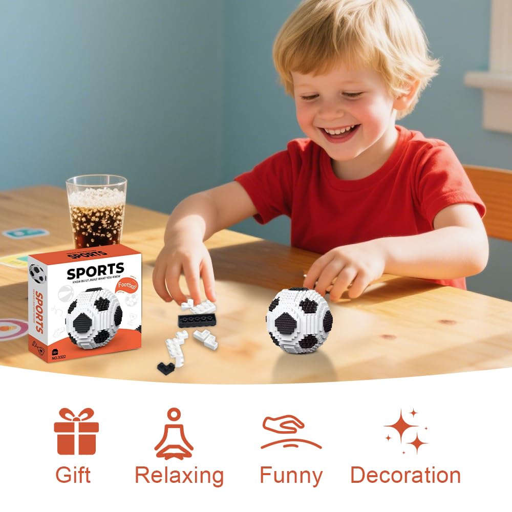 WDKXCN Football Building Blocks, Classic Football Mini Building Blocks - Image 4