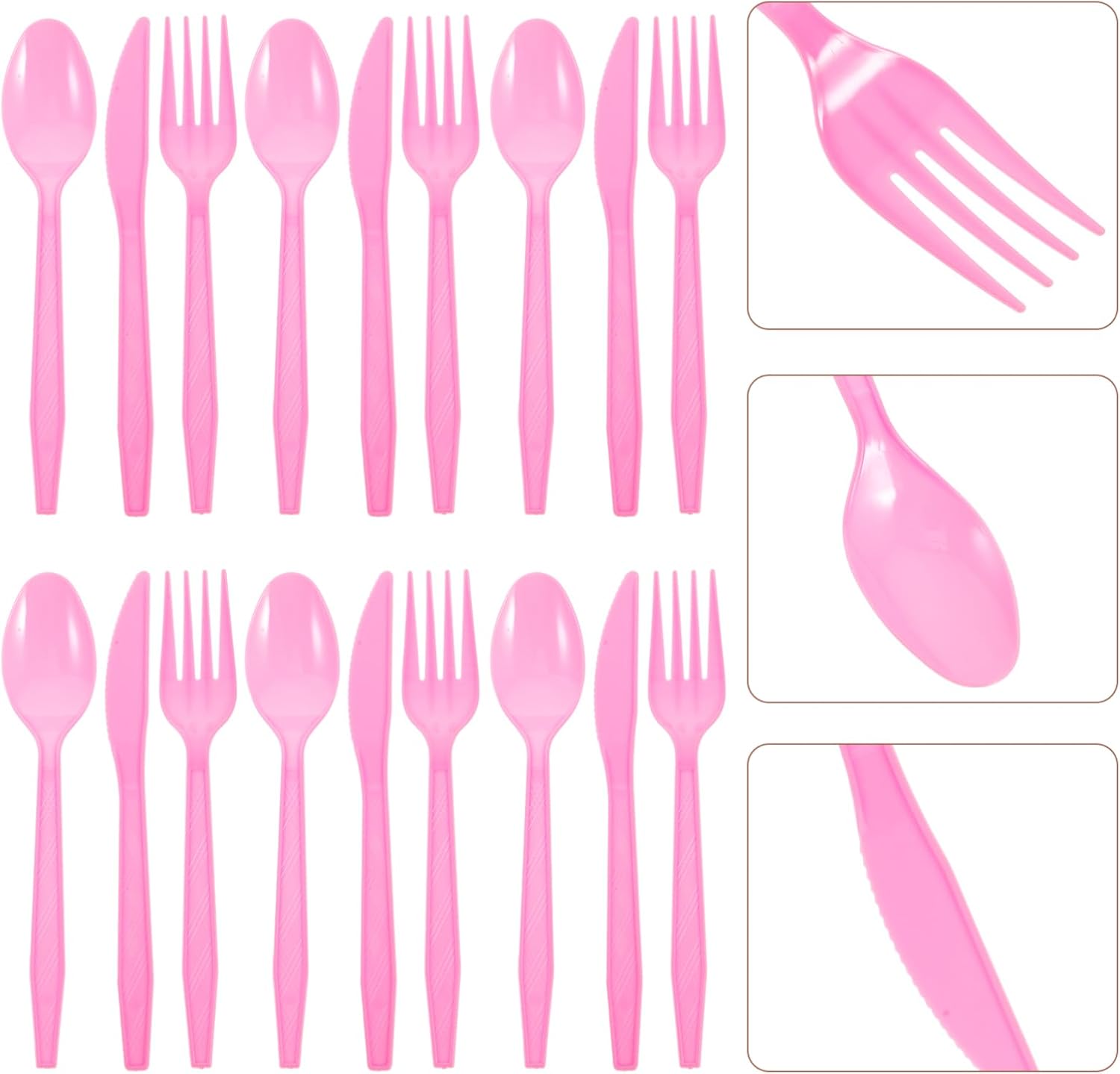 Beavorty 3Sets Portable Party Cutlery Set Dinnerware Kit Includes Spoons Forks Knives Easy Clean Tableware for Events Safe and Convenient Single Use