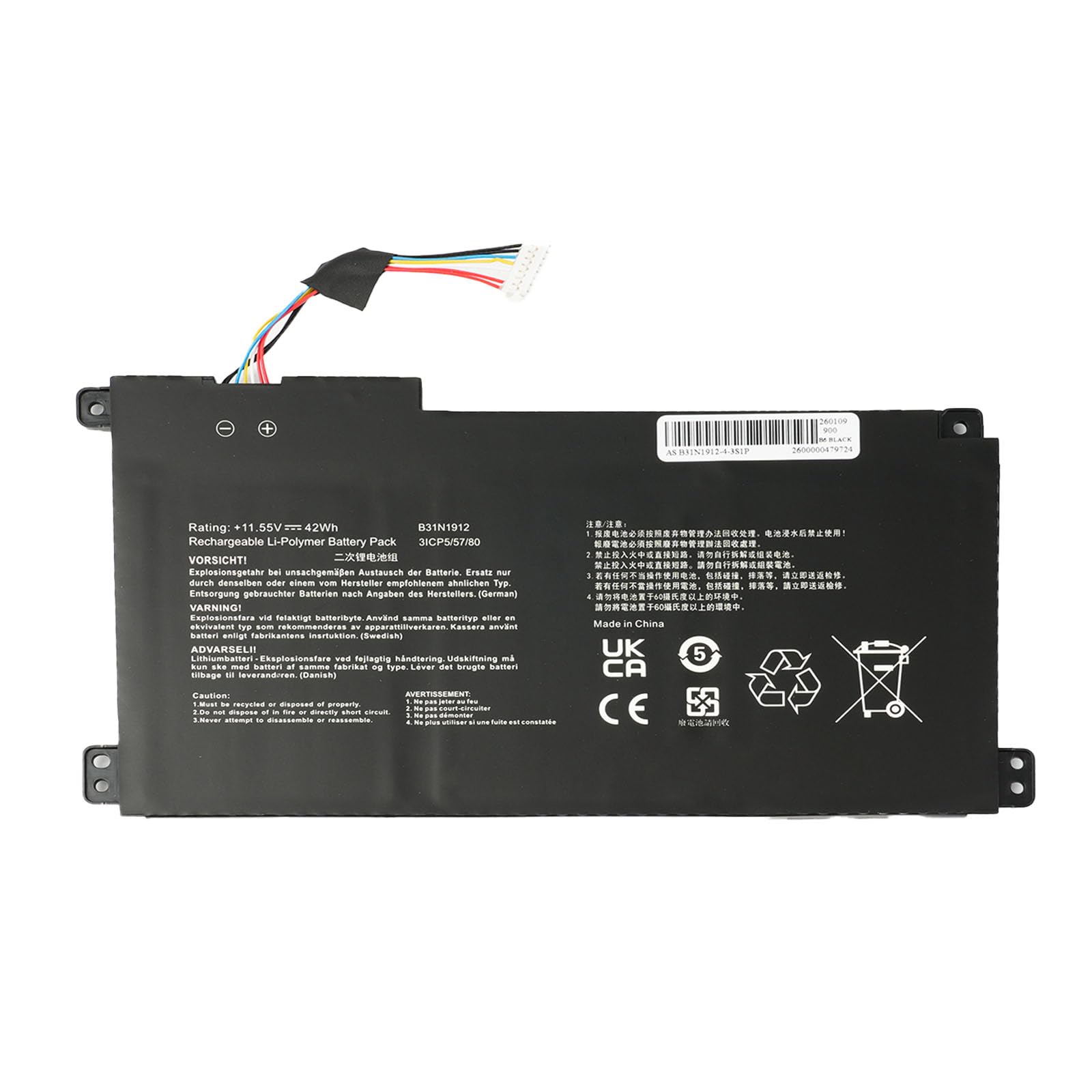 B31N1912 C31N1912 Batterie pour Asus VivoBook Go 14 E410MA L410MA E410KA E510KA E510MA R429MA L510MA F414MA E510MA-EJ614 F414MA-EK1890WS