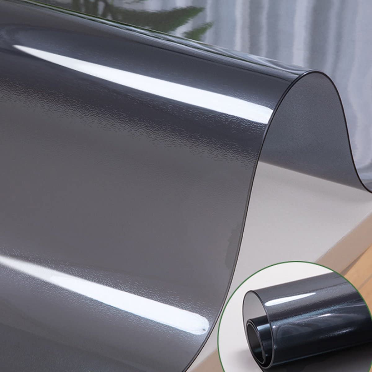 Tischschutz Schwarz 80x140 cm - 1,5 mm Dicke, Einfach zu Reinigen und Wasserdicht, Schwarz Tischdecke, Tischschoner
