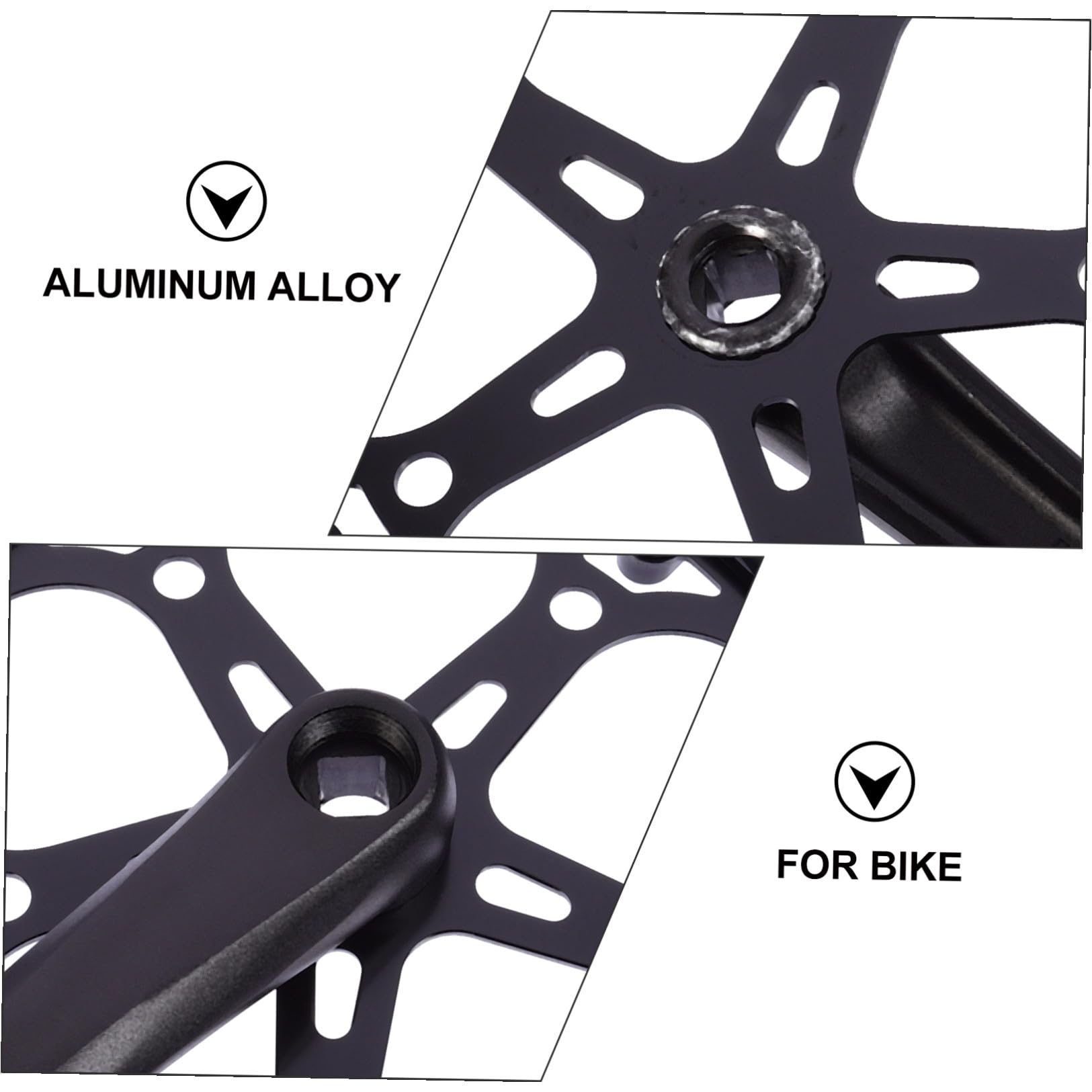 Guarnitura Bici Nera Denti 52t in Ferro Pedivella Bici da Strada Resistente all'Usura Accessori per Sostituzione e Riparazione Braccio Pedivella 170Mm