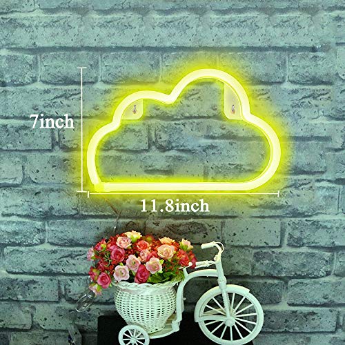 XIYUNTE Cloud Light Neon Signs Led Neon Wall Light Battery or USB Operated Neon Light Sign Led Neon Lights White Cloud Lamp Light up for The Home,Kids Room,Bar,Festive Party,Christmas,Wedding - Thumbnail 7