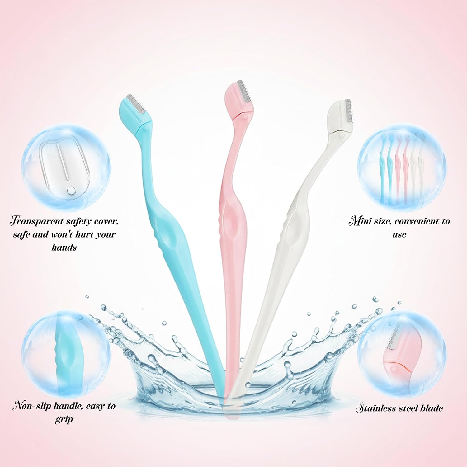 6 Pcs Eyebrow Razor Mini Razor Trimmer Female Face Shaver Small Eyebrow Razors Mini Eye Brow Trimmer with Precision Cover Portable Brow Razors for Women Makeup Face Care Tools (Multicolor)