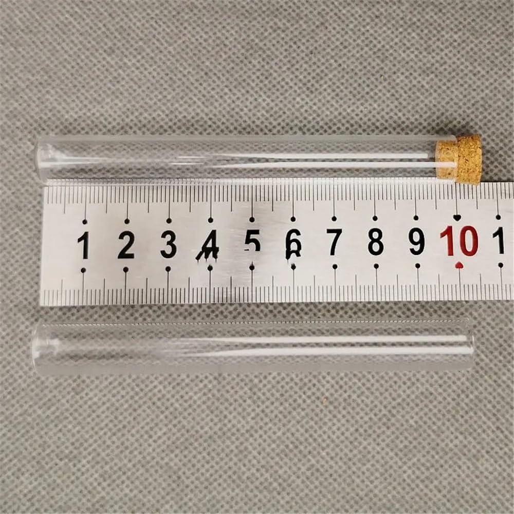 Laborreagenzgläser, Flachboden-Reagenzglas mit Korkverschluss, 12 x 100 mm, 8 ml, 20er-Packung