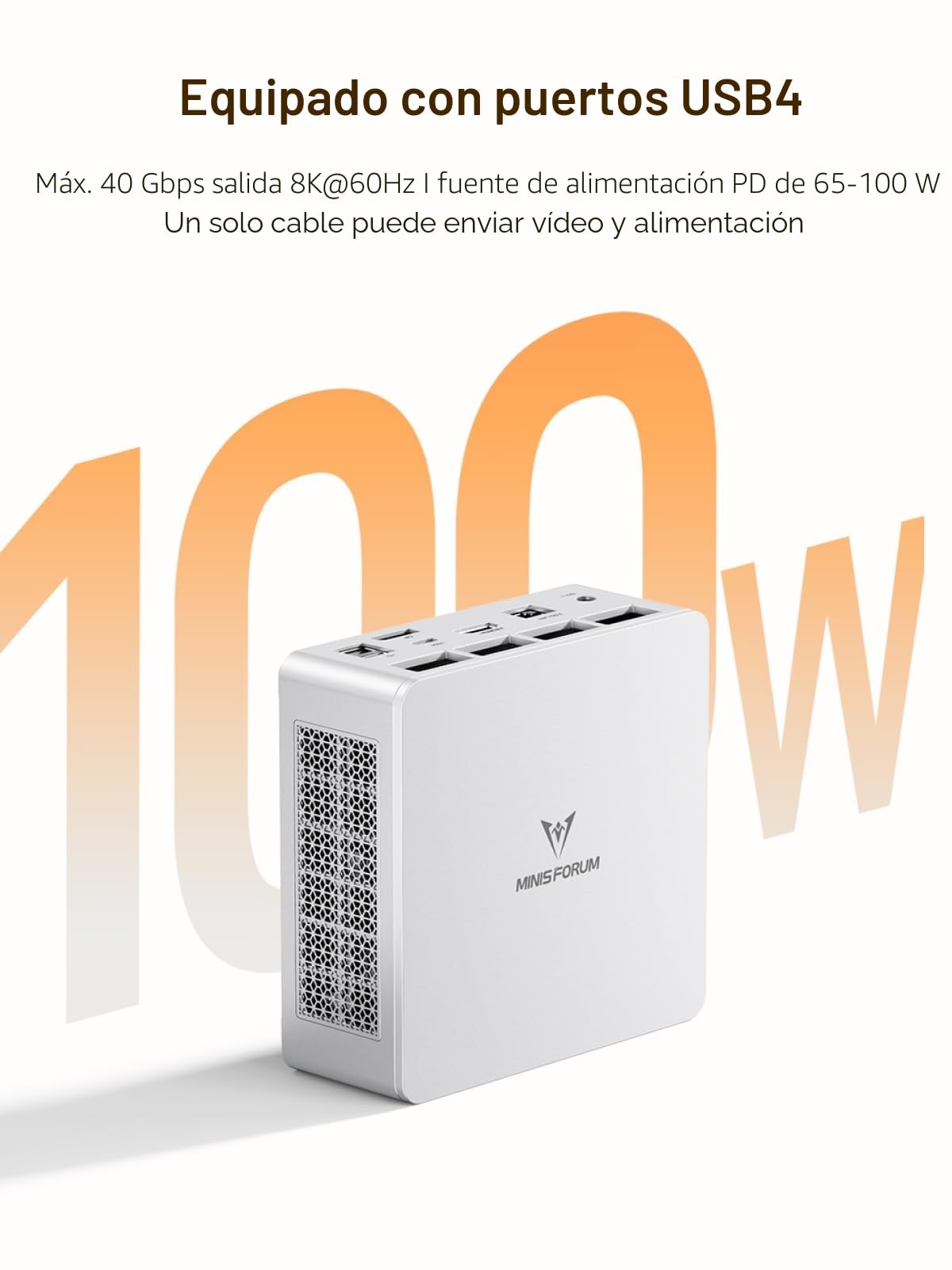 MINISFORUM UM750L Slim Mini PC,AMD Ryzen 5 7545U Mini Computer (6C/12T, hasta 4,9 GHz), 16 GB LPDDR5 y 1 TB SSD PCIe 4.0, DP/HDMI/USB4, 4 x USB Tipo A, 2.5G LAN, WIFI6E/BT5.2