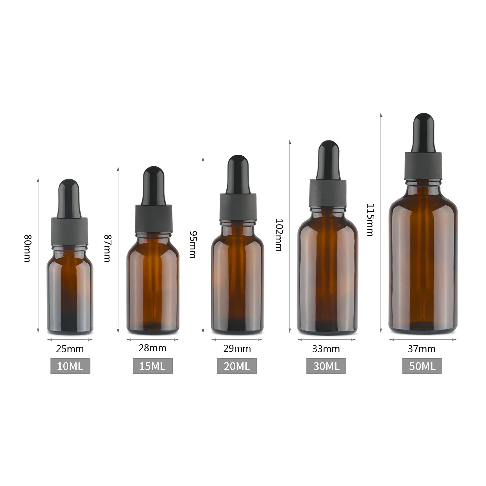 12 Pezzi Marrone Bottiglie Contagocce Vetro 15 ml, con Pipette Contagocce Vetro, per Laboratorio,Olio Essenziale, Aromaterapia, + 1 imbuti