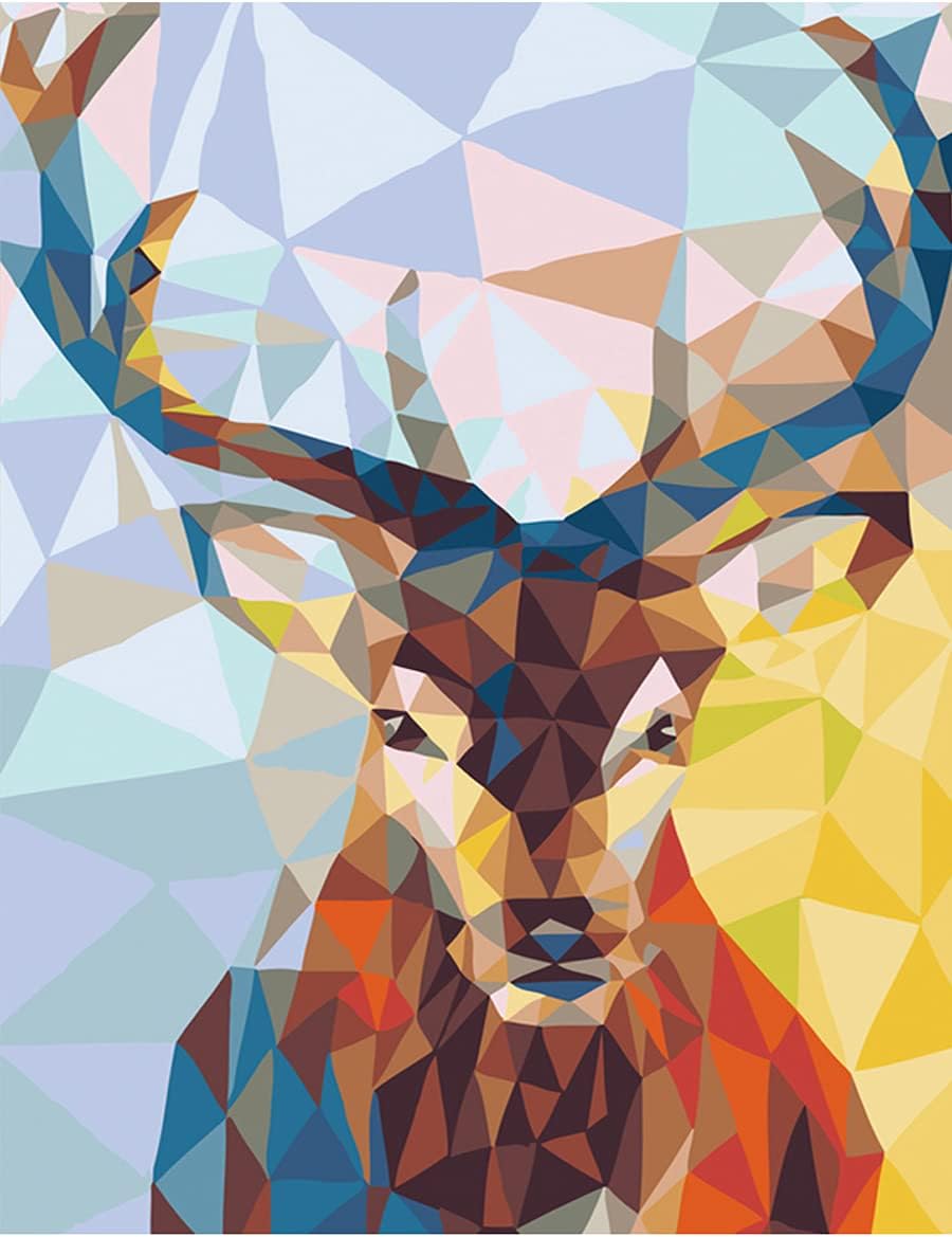 DIY Paint by Number Kits for Adults & Kids WisLotife Full DIY Oil Painting Acrylic Painting Kit for Beginner Home Wall Decoration Fantastic Elk 16"x 20" Without Gift Box