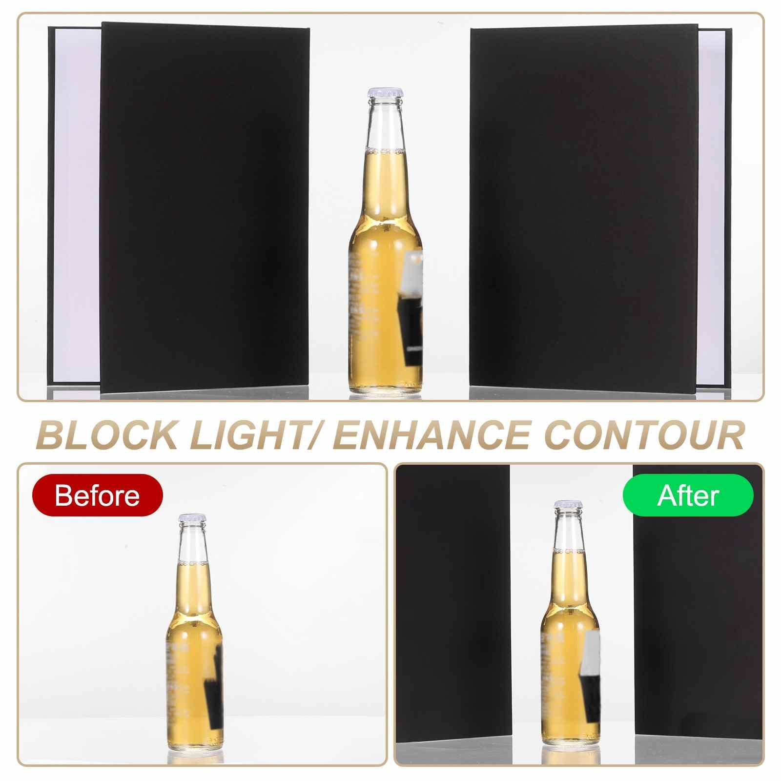 Riflettore di luce 4 in 1 per fotografia, 43,2 x 27,9 cm, in cartone, pieghevole e stabile, per scattare foto di cibo e foto, autoportante, 2 pezzi