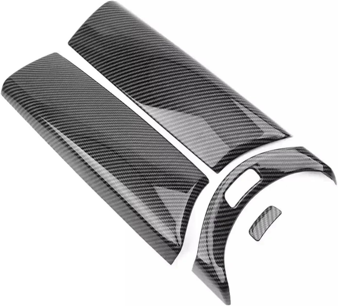 Auto Armrest Cover Protector Car Center Armrest Box Panel Switch Button Cover Interior Parts for Mercedes for Benz E GLC C-Class W205(Black 4pcs)