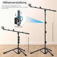 Stativ de microfon ZOMON cu trepied și braț telescopic, reglabil pe înălțime, robust, pentru voce și podcast, compatibil cu Blue Yeti, Shure SM58, SM48, Samson Q2U 6