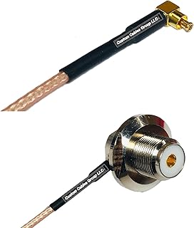 0.5 feet RG316 MC Card Male Angle to UHF Female Angle Bulkhead RF Pigtail Coaxial Cable