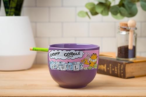 Miniatura 140 de Silver Buffalo The Powerpuff Girls Girl Power Featuring Blossom, Bubbles, and Buttercup Ceramic Ramen Noodle Rice Bowl with Chopsticks, Microwave