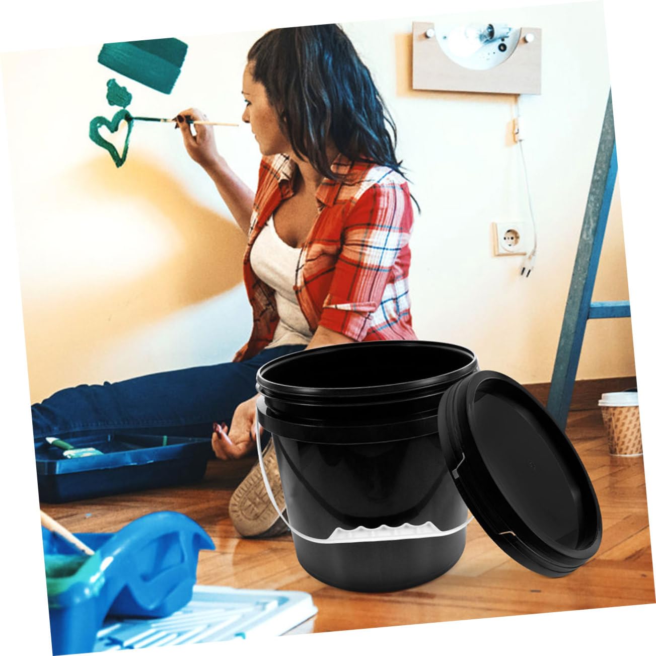 OSALADI Cubeta De Pintura Plástica Tapa para Almacenamiento De Pintura y Pigmentos Cubo Multiusos para Uso Doméstico