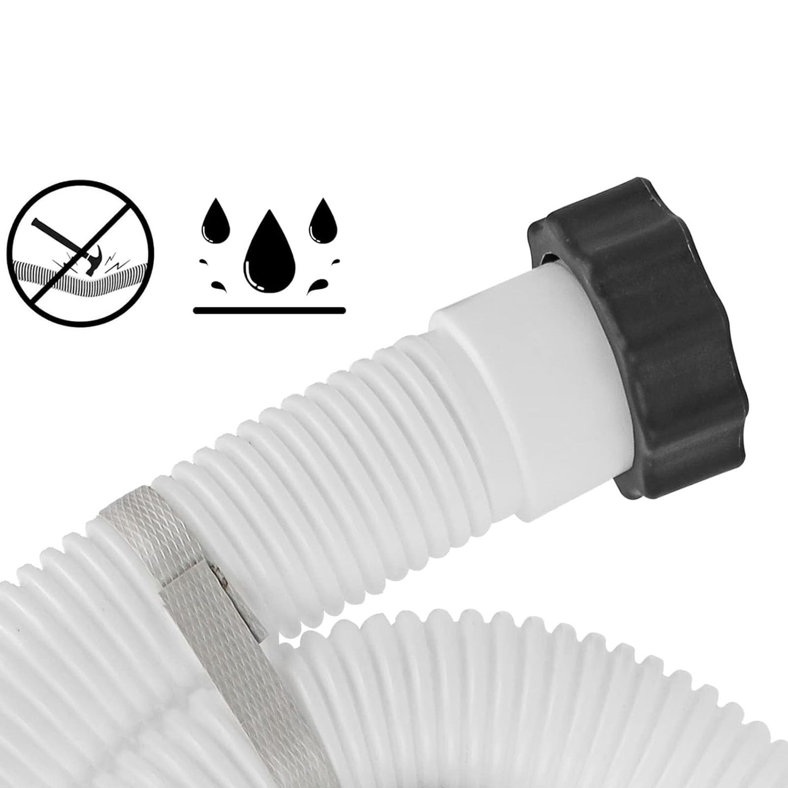 3,8 cm Durchmesser Poolfilterschlauch-Adapter Anschluss für oberirdische Schwimmbäder und Salzwasser