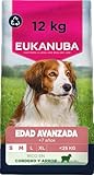 Eukanuba, alimento para Edad Avanzada con Cordero y arroz para Razas pequeñas y Medianas - Alimento seco Premium para Perros Senior, 12 kg