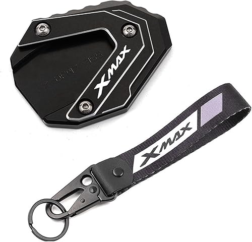 Miniatura 5 de Aluminio CNC para Yamaha Xmax 300 125 250 400 XMAX300 Xmax250 Xmax400 Accesorios de motocicleta CNC Kickstand lateral almohadilla y llavero (color