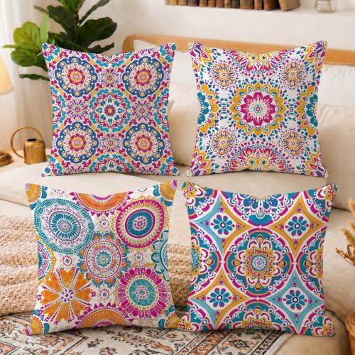 Coussin décoratif mandala en velours de qualité supérieure pour maison et salon