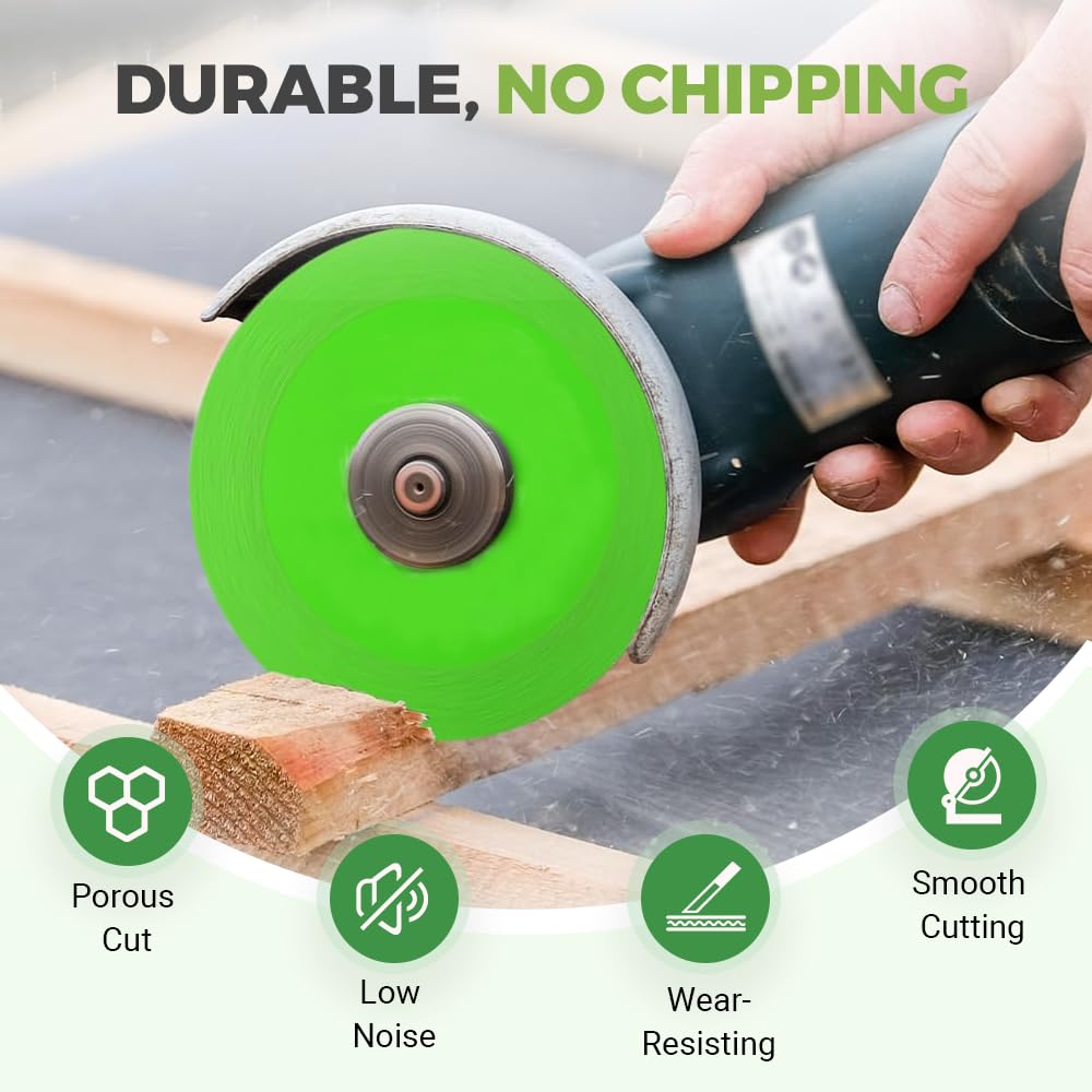 Diamond Rock Slab Cutting Disc Indestructible disc for Cutting and Grinding Tile and Marble, Rock Slab Flat Grinding Cutting Piece, 4 Inch Glass Cutting Disc 1mm Diamond Saw Blade (10)