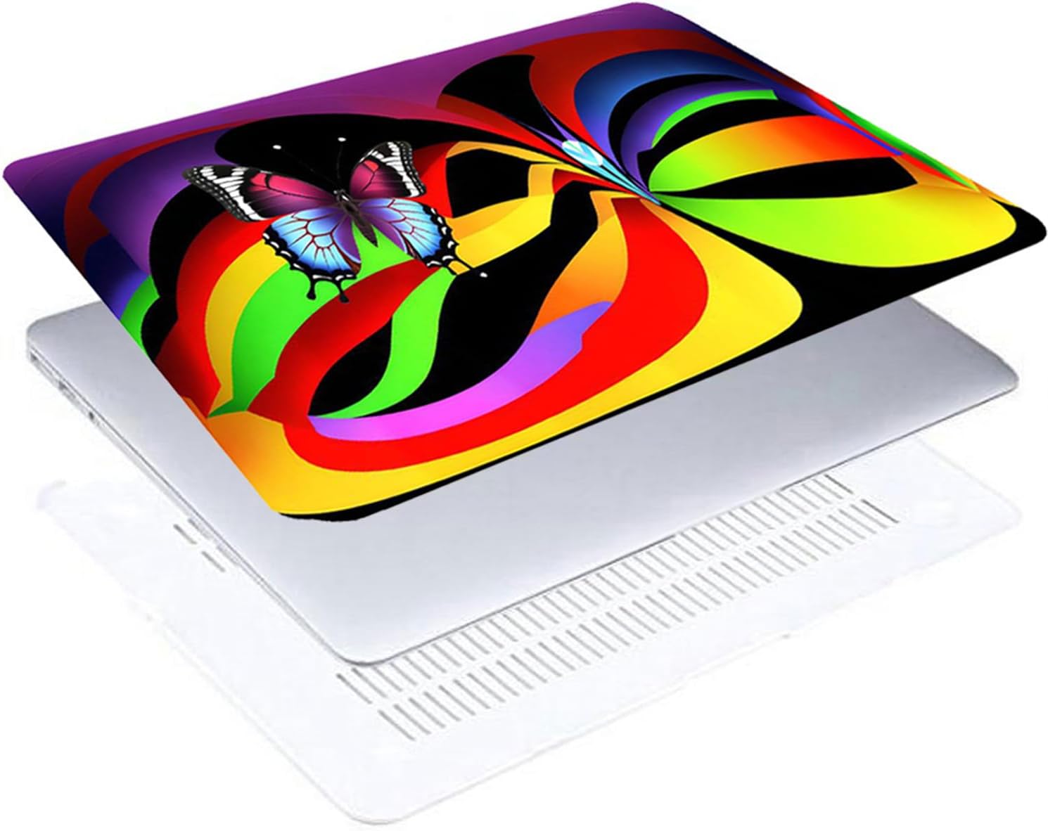 IVY Colored Butterfly Design Case for MacBook Pro 15inch 2008-2012 A1286 with Keyboard Cover - I