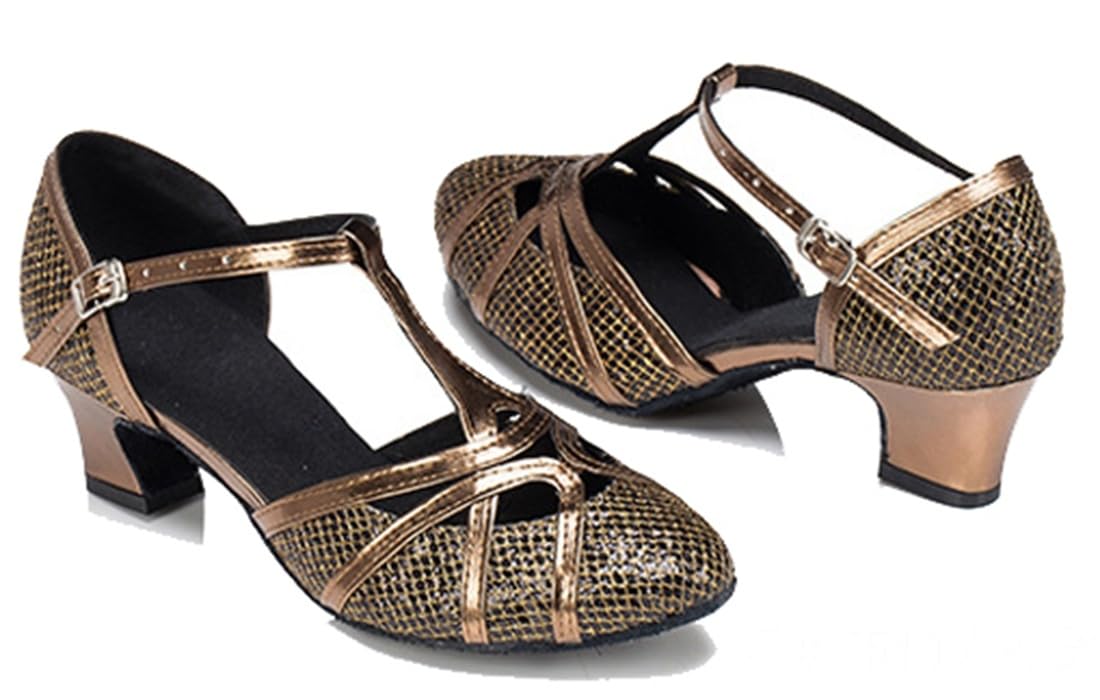 Chaussures de Danse Latine Modernes à Bout fermé et Bride en T - pour Les Mariages, Les soirées, Les bals - pour Femme