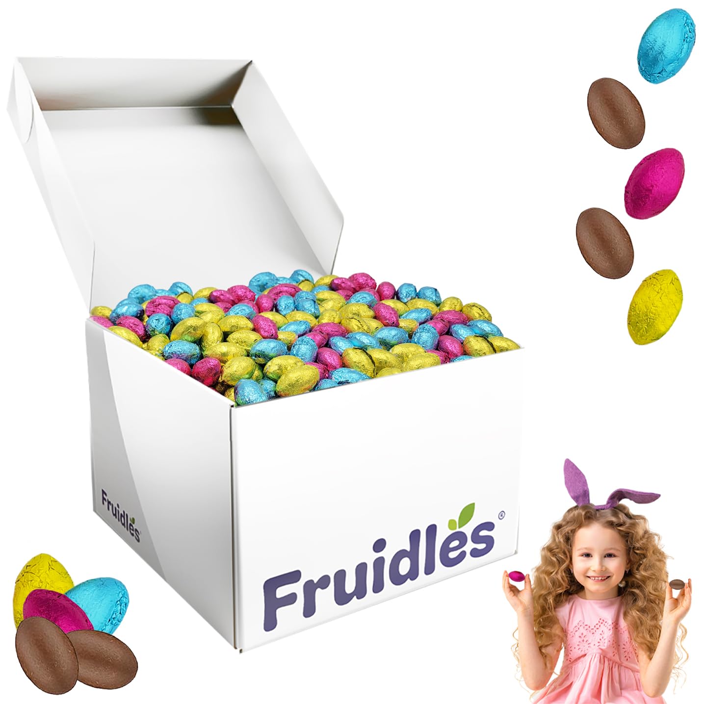 The Dreidel Company Easter Chocolate Eggs 5 Pounds (Bulk), Multicolored Foil Wrapped Milk Chocolate, Kosher Certified Dairy