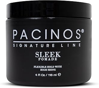 SLEEK High Shine Flexible Pomade for Men - Long-Lasting Styling for Medium to Longer Hair - Wet Look with All-Day Hold - 4 oz