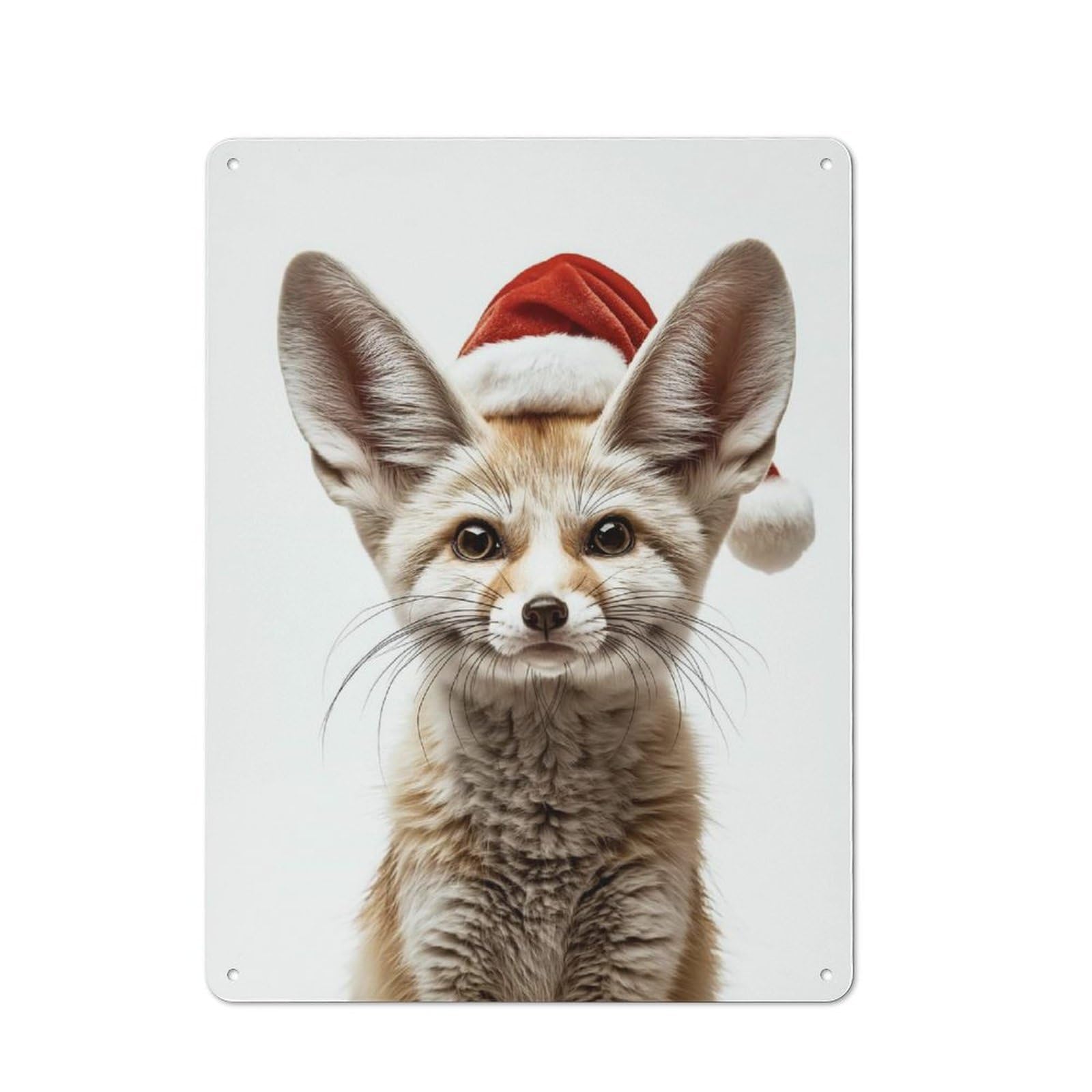 Junmoney Christmas Fennec Fox Portrait Vintage Tin Sign 40X30cm With For Garage Wall, For Kitchen And Home Bar Decor, For Living Room And Hallway Decor
