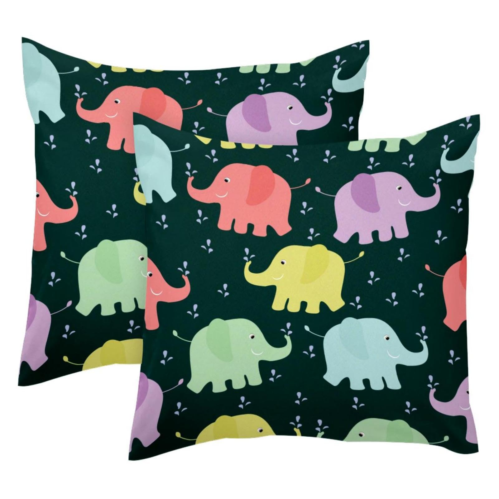 Housse de coussin éléphant en velours doux 50x50 cm pour la décoration du salon