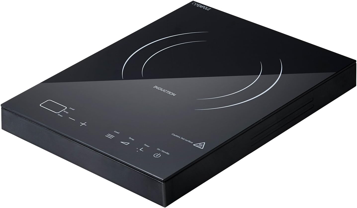 1400w Portable Induction Cooker Cooktop Countertop Burner Vp1-14a-5 with Black Crystal Surface, Black WITH 2 YEARS WARRANTY