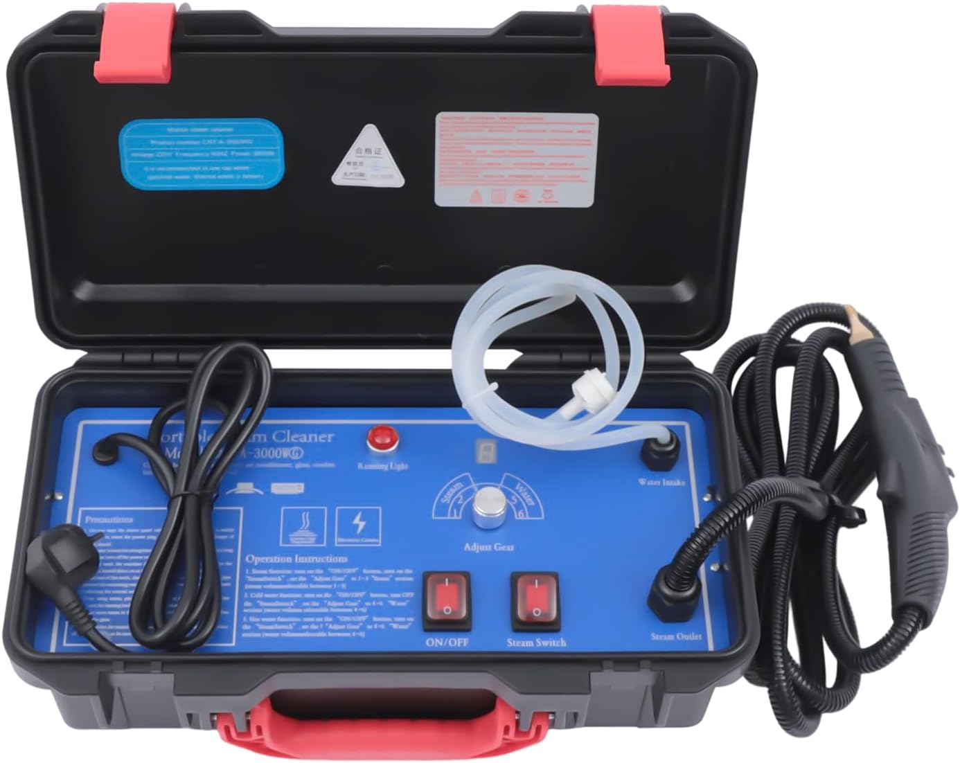 110V 1700W Portable Steam Cleaner - High Pressure Adjustable Steam Wet Dry Cleaning Machine for Home Kitchen Car