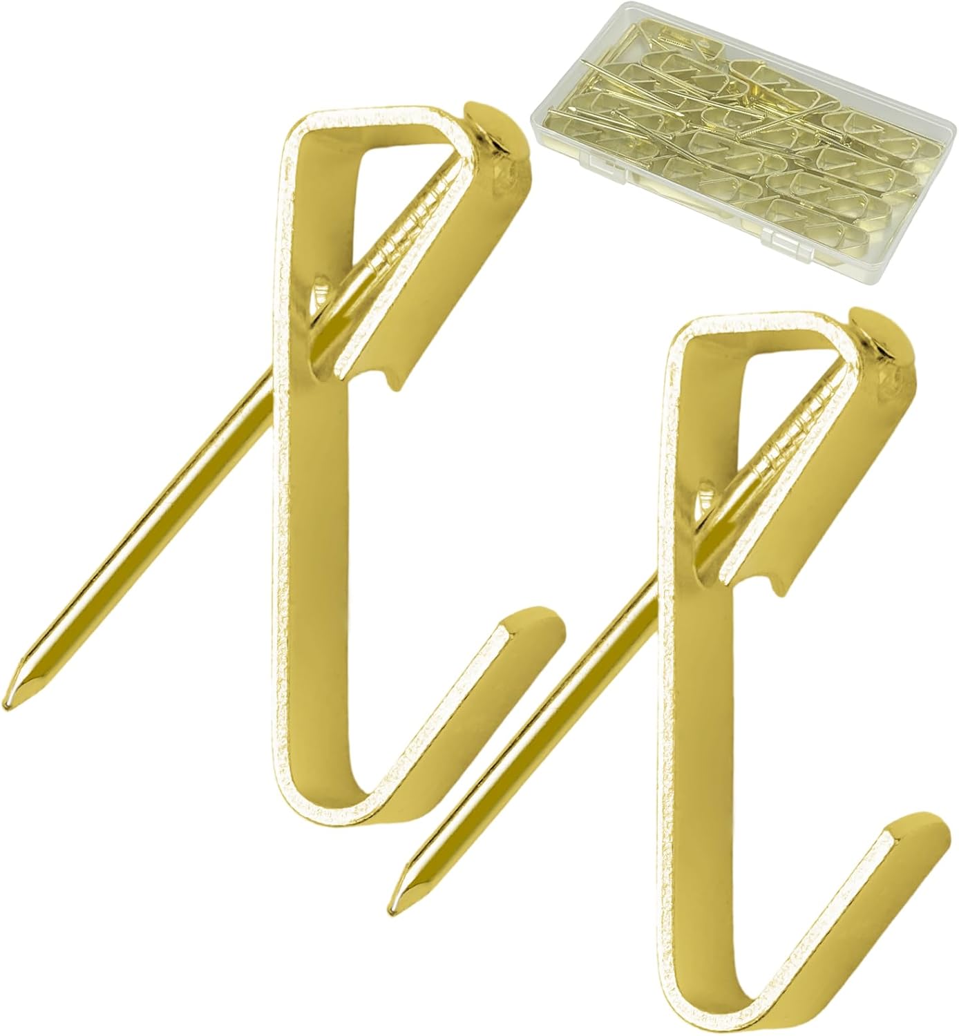 25PCS 100 lb Heavy Duty Picture Hangers with Nails, Picture Hanging Hooks Painting Wall Hooks Picture Frame Hangers for Wooden Wall & Drywall