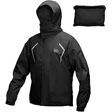 KEMIMOTO Men's Packable Cycling Rain Jacket Waterproof Windproof Running Raincoat Lightweight Rotatable Hood Jacket