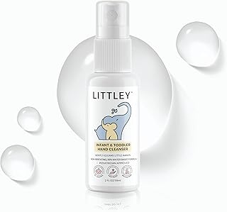 Littley Infant & Toddler Hand Cleanser with Hypochlorous Acid, Gently Cleans Dirt & Germs, Non-Toxic & Alcohol-Free, Safe for Sensitive Skin, 2oz Travel-Size Spray Bottle