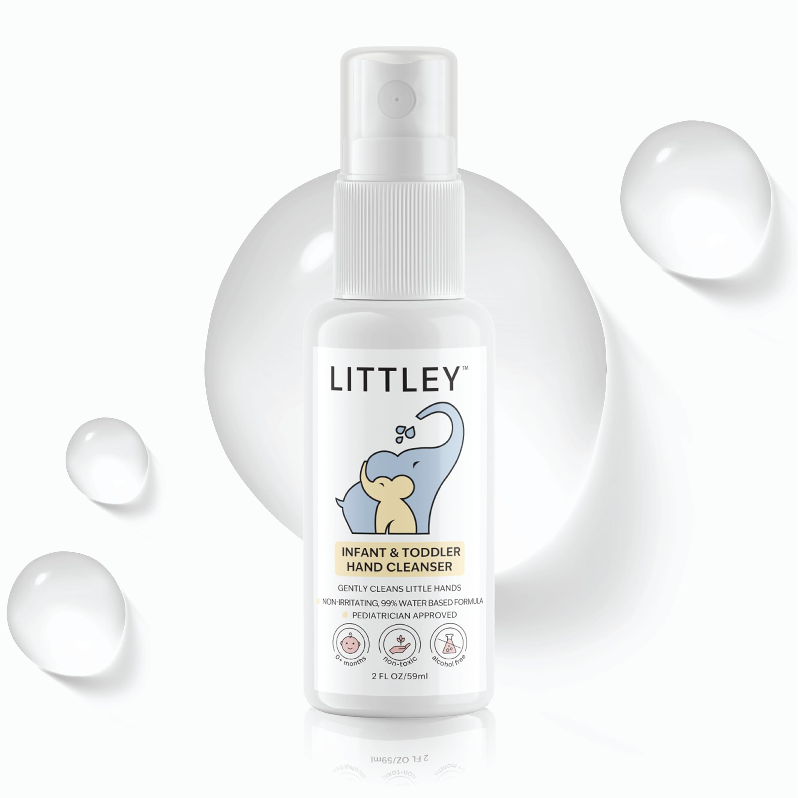 Littley Infant Toddler Hand Cleanser with Hypochlorous Acid Gently Cleans Dirt Germs Non-Toxic Alcohol-Free Safe for Sensitive Skin