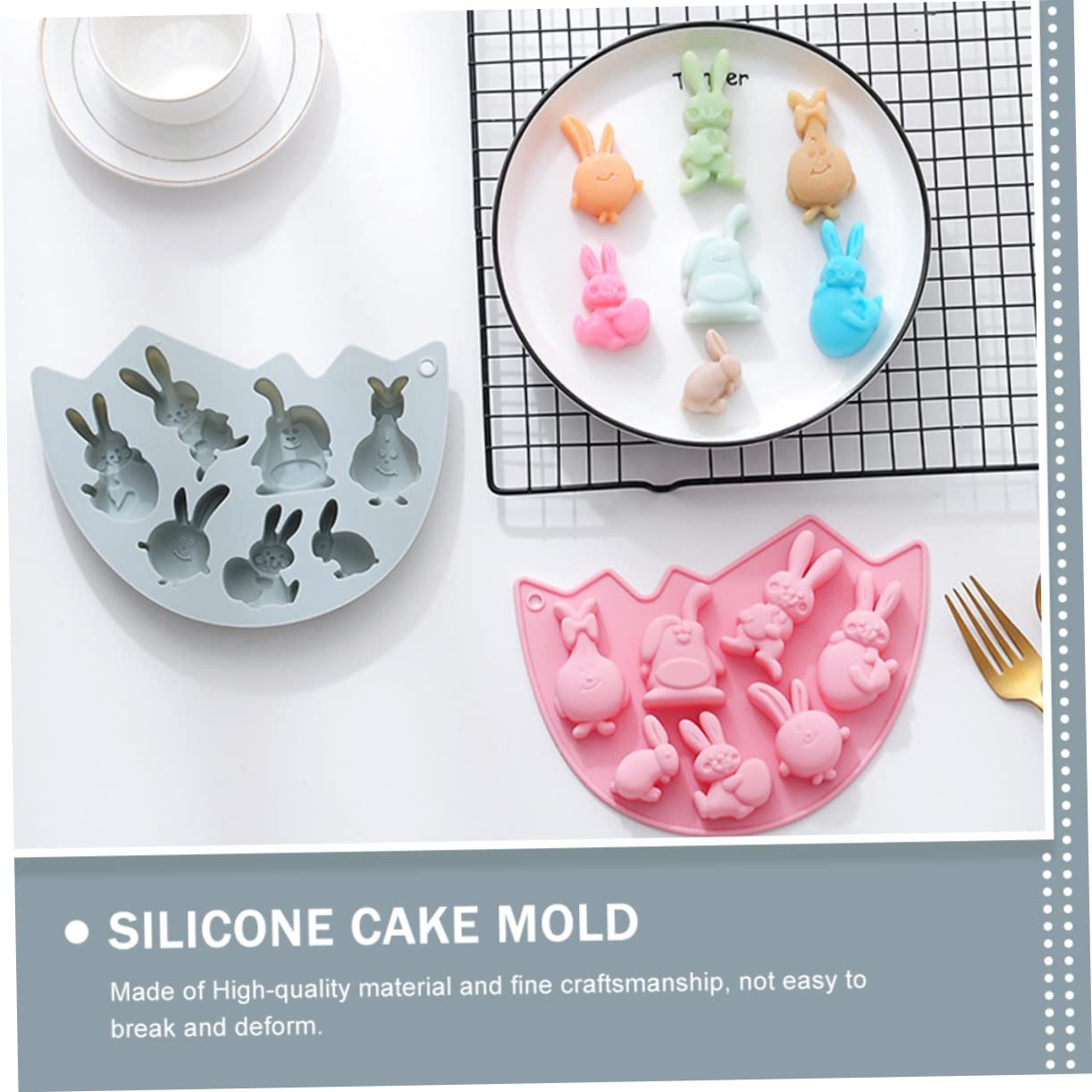 Amosfun 3 Ensembles Moule À Lapin Moule Pâques Paque Gommeux s À Crêpes D'halloween À Gâteau Sur Le Thème De Pâques En Silicone Pour La Maison 2 Pièces * 3