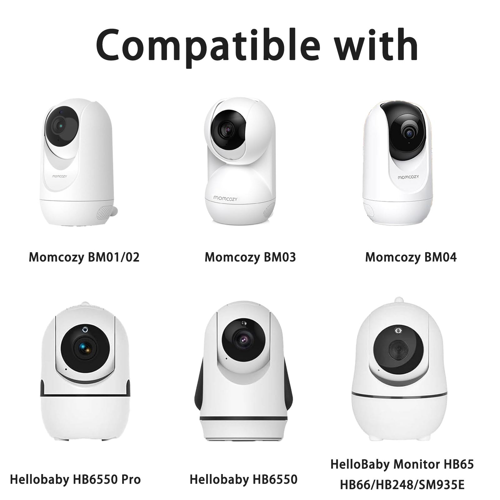Uchwyt do elektronicznej niani Nanit Pro Smart Baby Monitor i Flex Stand Baby Monitor, HelloBaby HB6550/HB65/HB66/HB248/HB6351/HB40/HB6339, ANMEATE SM935E, ramię typu gęsia szyja, elastyczny zacisk