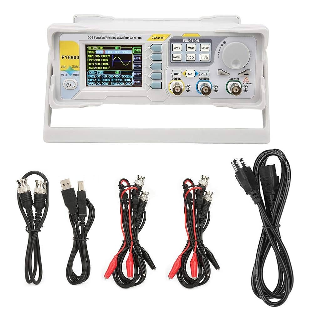 Signal Generator, Portable FY6900 Sine 0-50MHZ 2.4 Inch TFT