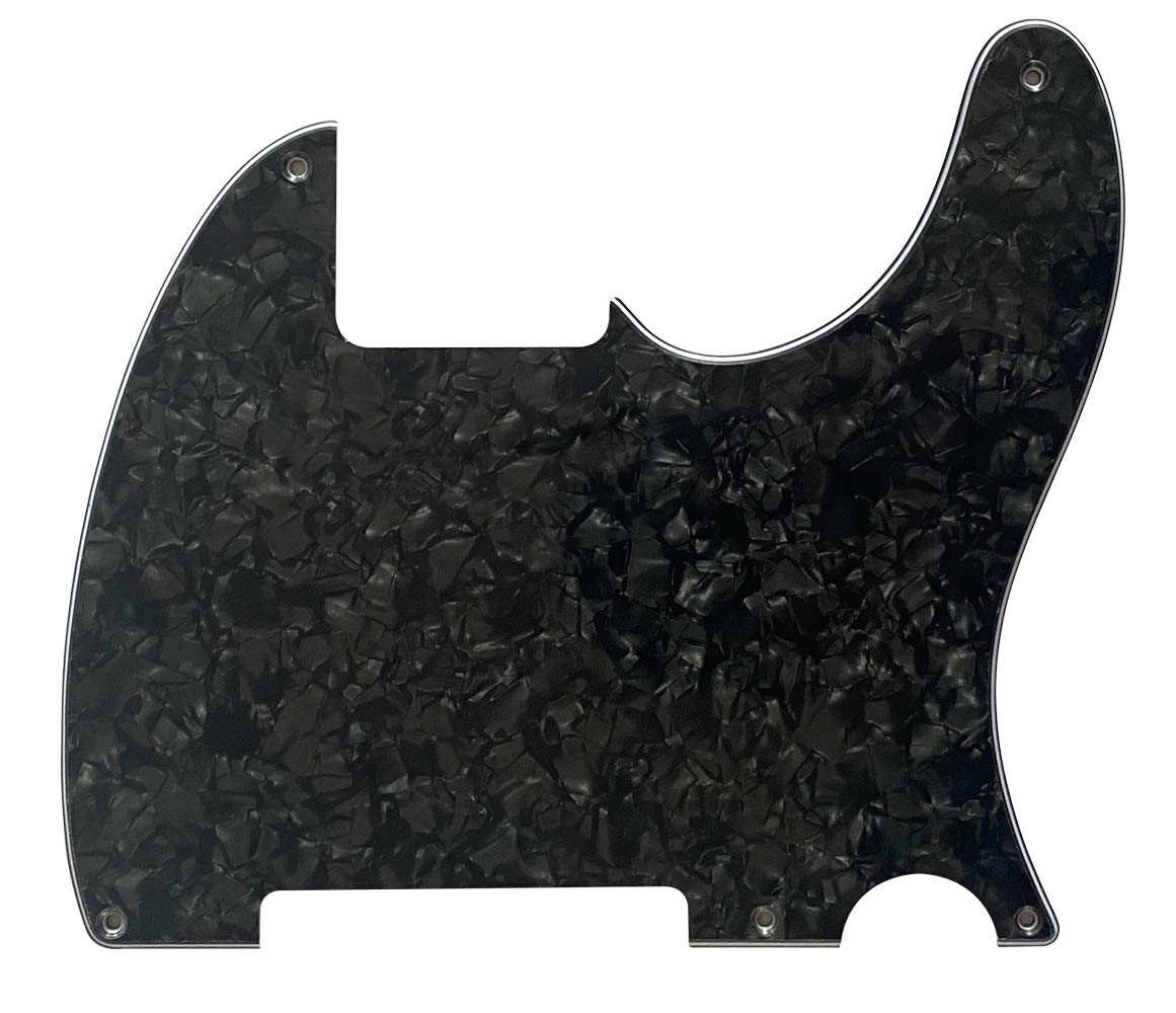 For 5-Hole Fender Esquire Telecaster Blank Guitar Pickguard Scratch Plate (4 Ply Black Pearl)