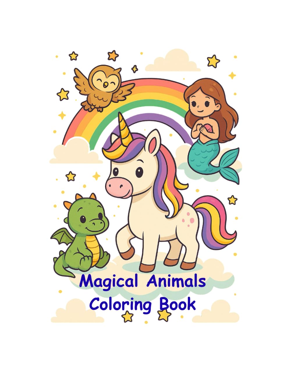 Magical Animals Coloring Book: Unicorns, Dragons, Mermaids and More – Enchanting Coloring Pages for Kids Ages 4+