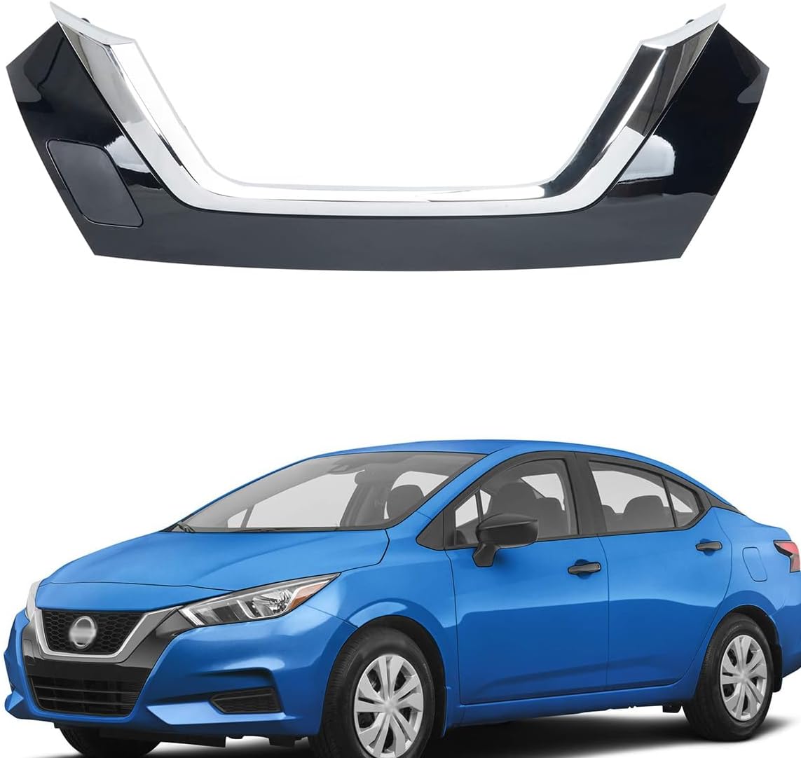 Front Bumper Grille Grill Molding Trim Chrome 620705EE0A Compatible with 2020-2022 Nissan Versa