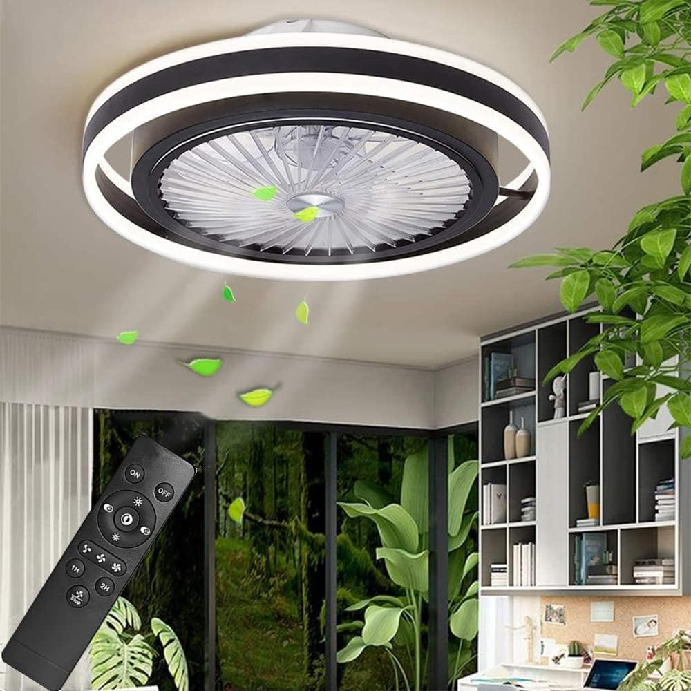 Enwinup Ceiling Fan with Lights,21in 62W Enclosed Ceiling Fans with