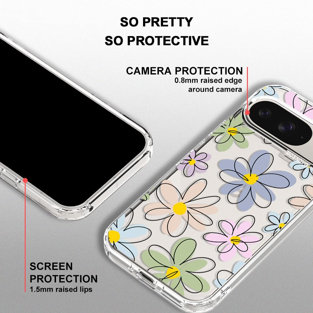 MOSNOVO Case for Google Pixel 10 & Pixel 10 Pro, [Buffertech 6.6ft Military-Grade Drop Protection] [Anti Peel Off Tech] Clear TPU Bumper Phone Case Cover Design - Cute Cherry — view 208