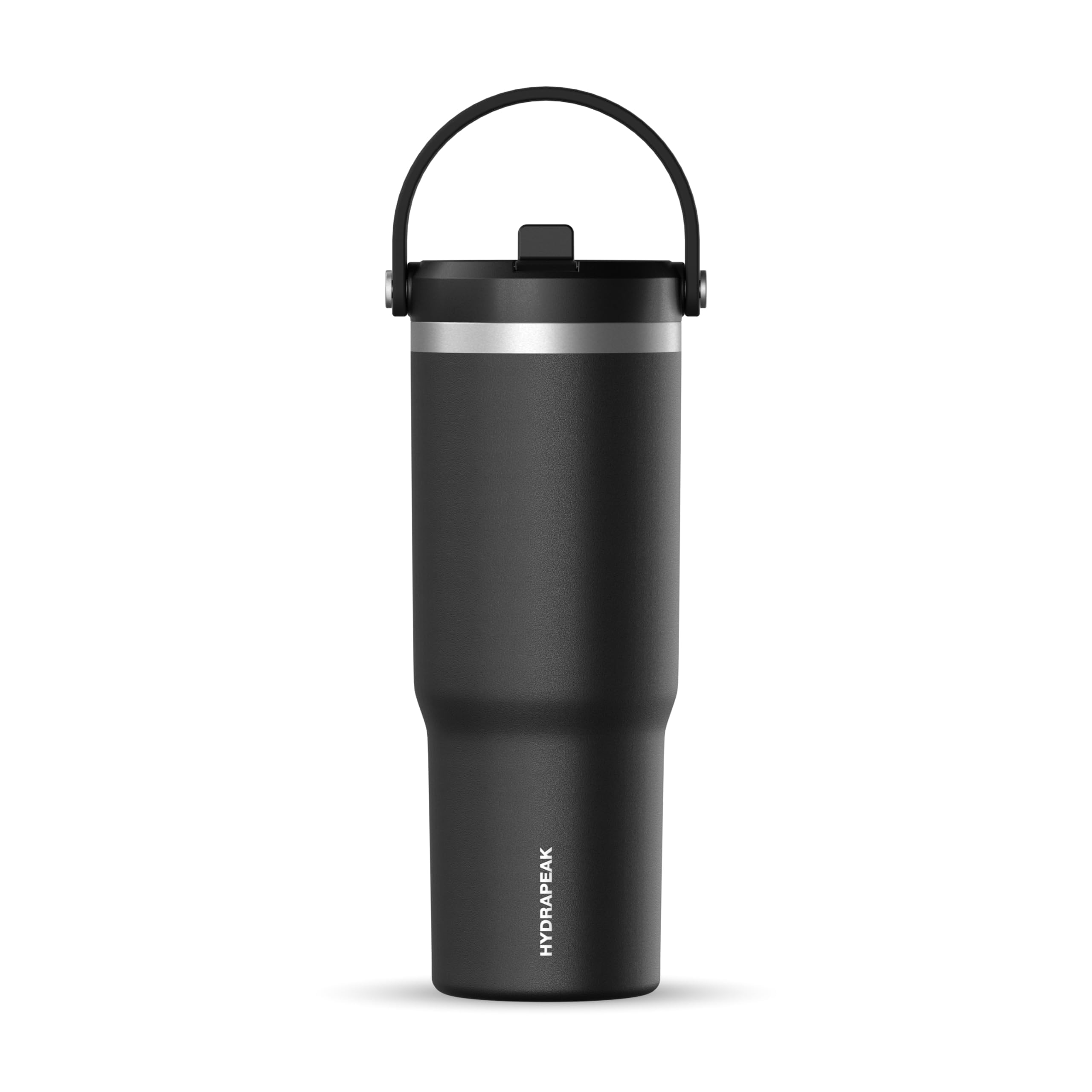 Nomad 32oz Stainless Steel Insulated Travel Tumbler with Handle & Straw Lid, Leakproof, Cupholder Friendly, Gym, Travel & Everyday Hydration, Cold 24 Hours (Black)