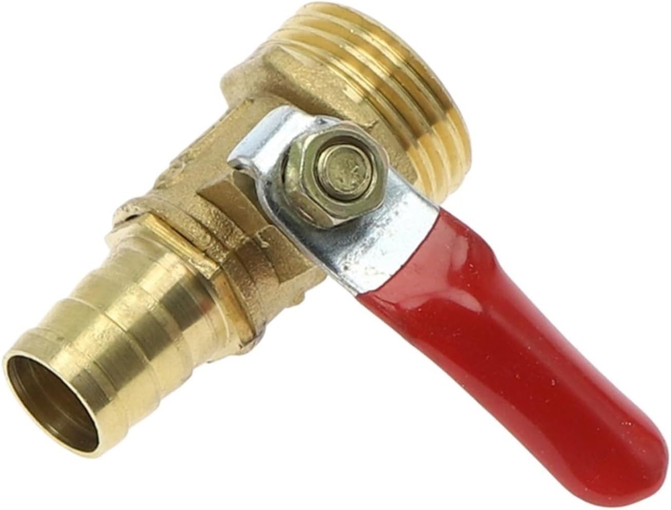 Brass Barbed ball valve 4-12 Hose Barb 1/8'' 1/2'' 1/4'' Male Thread Connector Joint Copper Pipe Fitting Coupler Adapter (Size : 1/8", Color : 10mm Hose Barb)