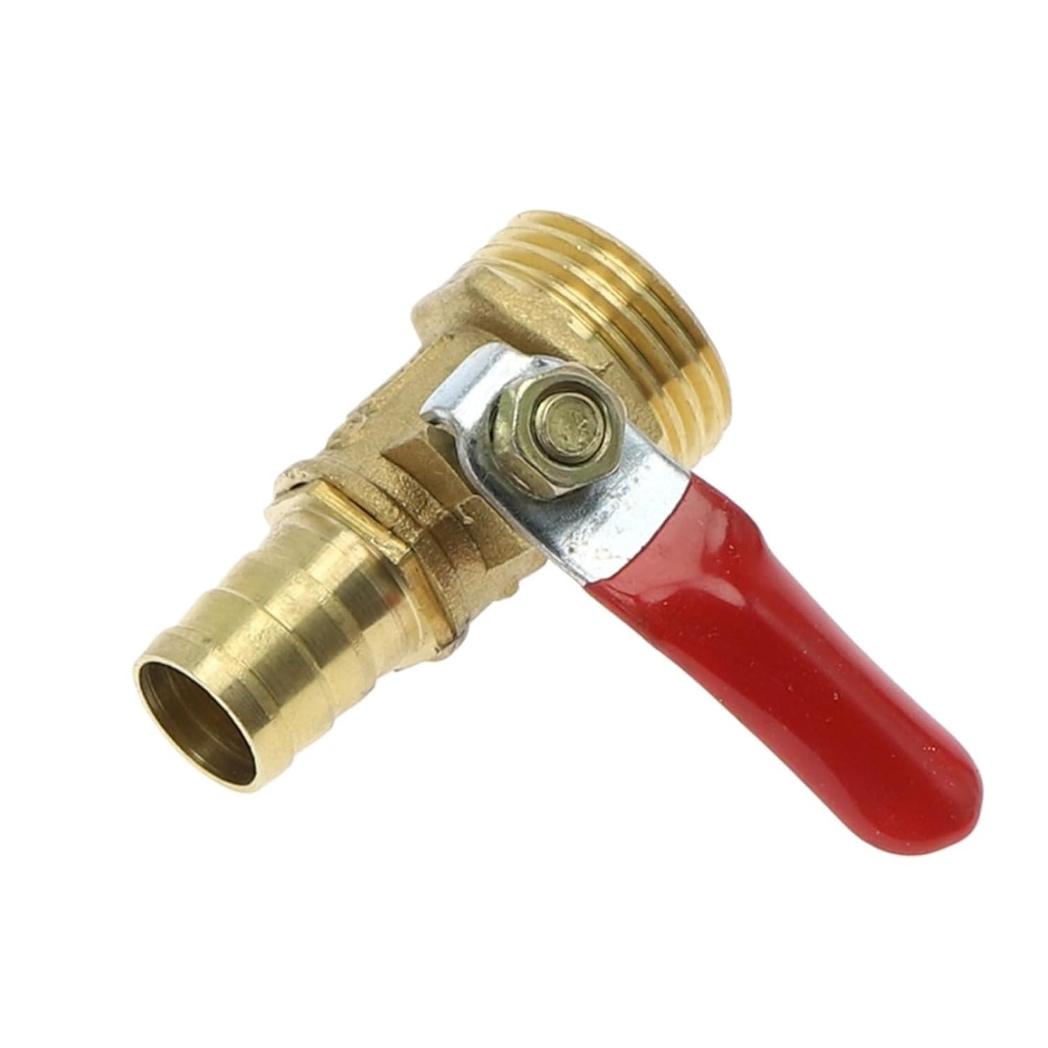 Brass Barbed Ball Valve 4-12 Hose Barb 1/8'' 1/2'' 1/4'' Male Thread Connector Joint Copper Pipe Fitting Coupler Adapter (Color : 3/8 inch, Size : 12mm Hose Barb)