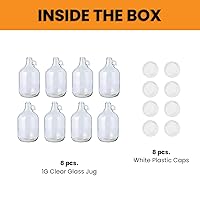 Vista 2 de Jarra de vidrio AGC con capacidad de 1 galón, Transparente, 8