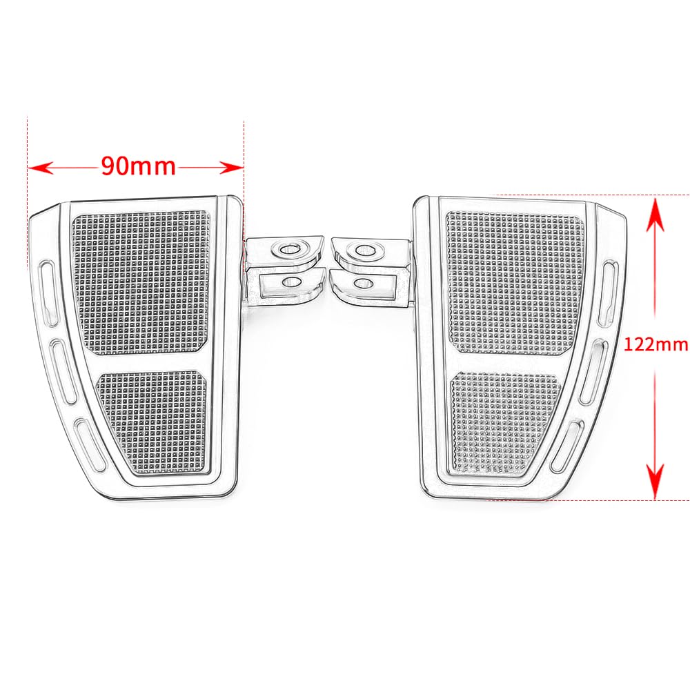 Wide Foot Pegs For Honda Rebel 1100 2021-2024 - CNC Aluminum Silver Footrests