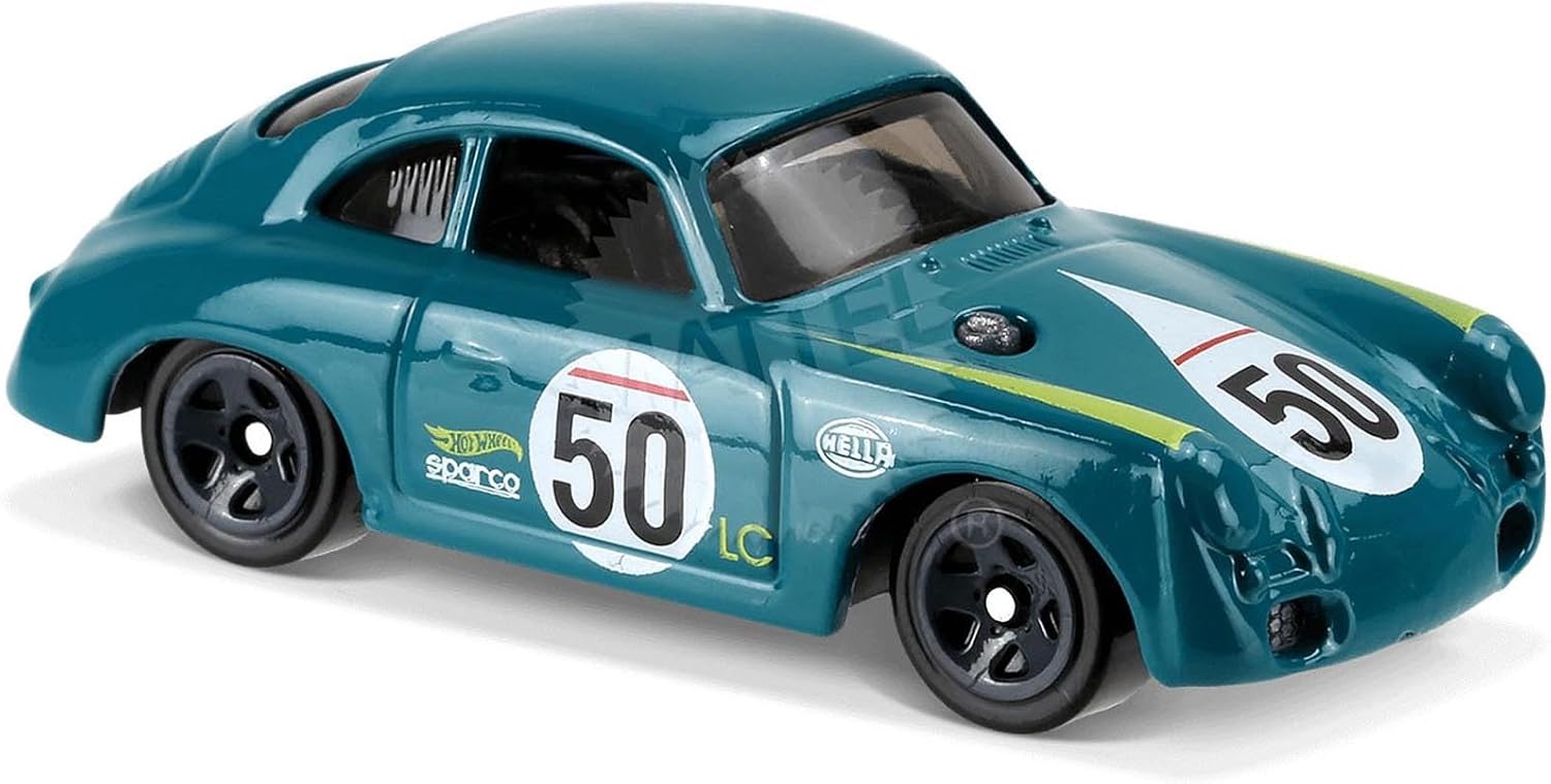Hot Wheels Porsche 356A Outlaw 1:64 Scale Car, Turquoise, 325/365, 2017 Nightburnerz Series, Kids Aged 3 and Above