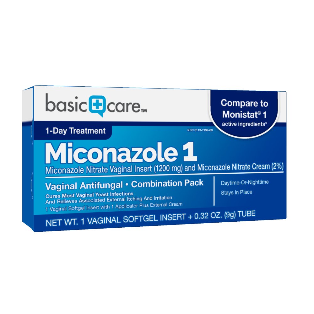Amazon Basic Care Miconazole 1, Miconazole Nitrate Vaginal Insert (1200