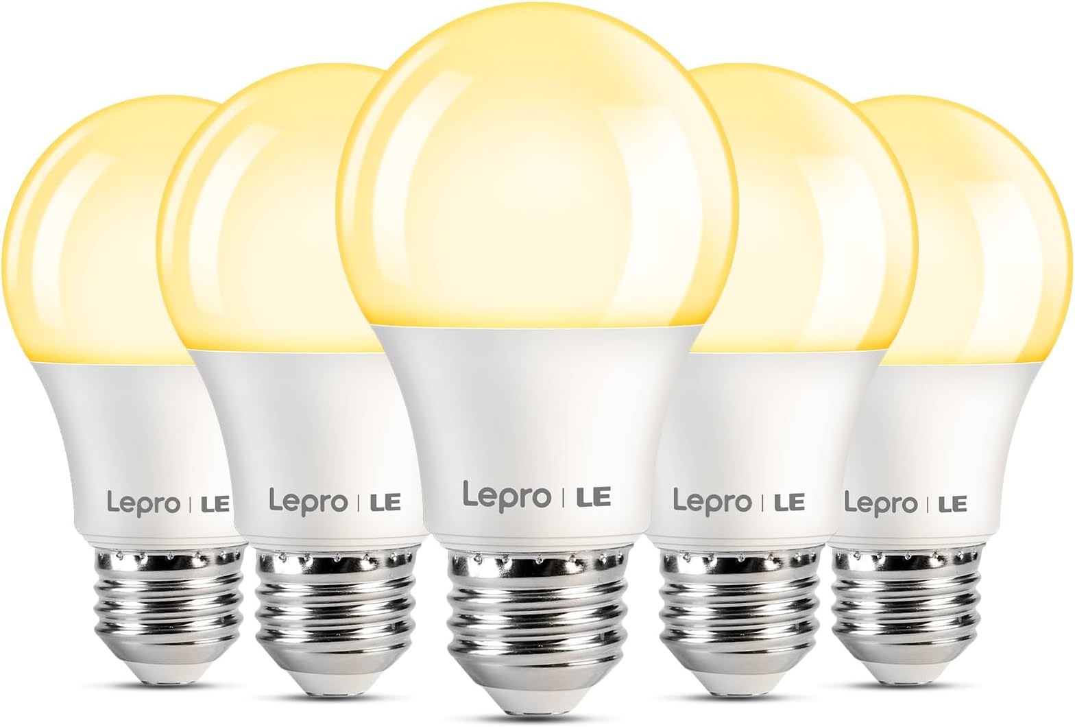 Lepro OVIFM LE LED Light Bulb, 9W A19 E26 LED Bulb 60W Halogen Bulbs Equivalent, Non-dimmable 800lm Warm White Light Bulb, 5 Packs